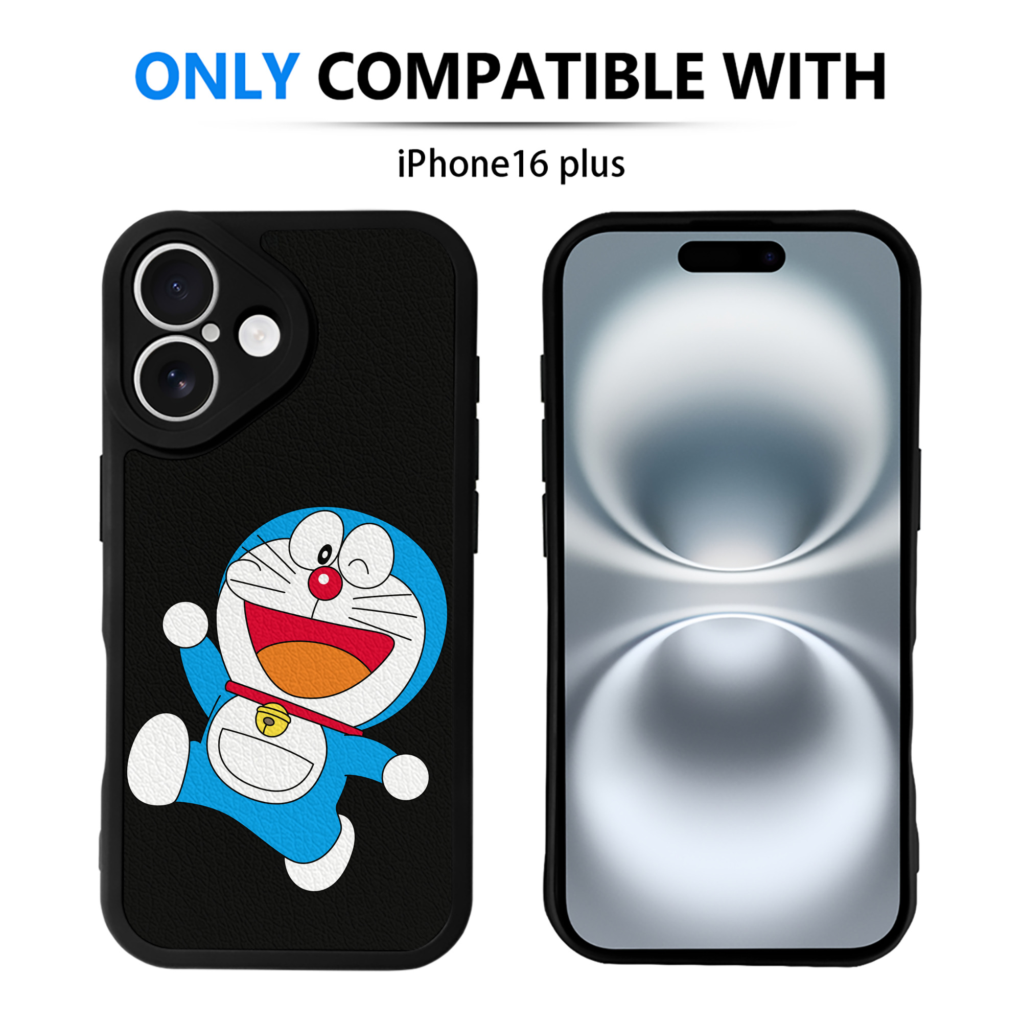 （画像用） ドラえもん Doraemon 【iPhone 16シリーズ対応】シリコンスマホケース（レザー調） 材質：シリコン